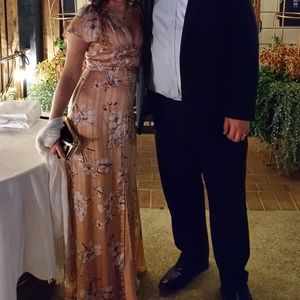 Gorgeous Hollywood style Peach and gold dress
